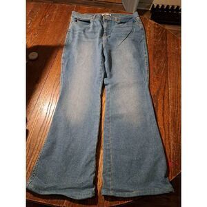 Levi Strauss Signature Heritage High Rise Flare Jeans Womens Size 18 Blue Denim